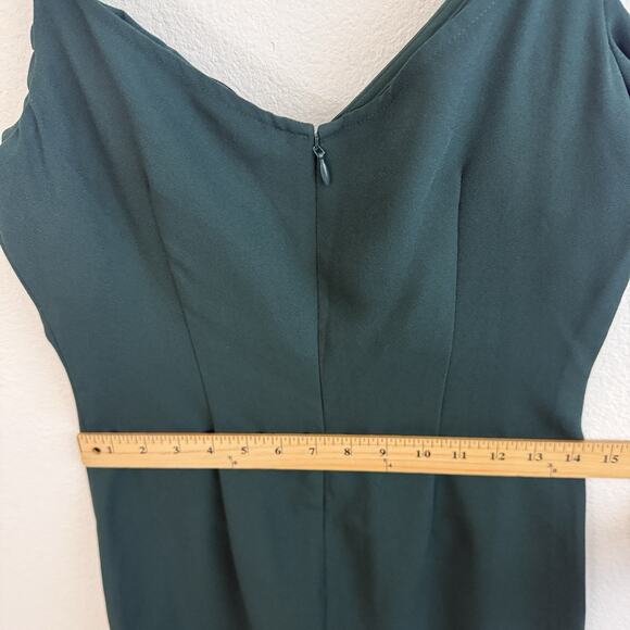 Club Monaco Ralph Lauren Midi Dress Size 0 Forest Green Open Cold Off Shoulder - Picture 14 of 14